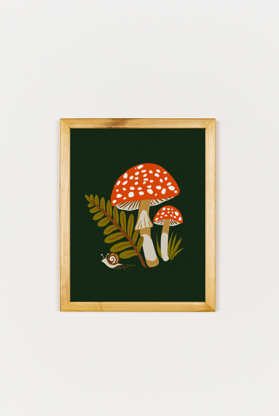Green Mushroom Art