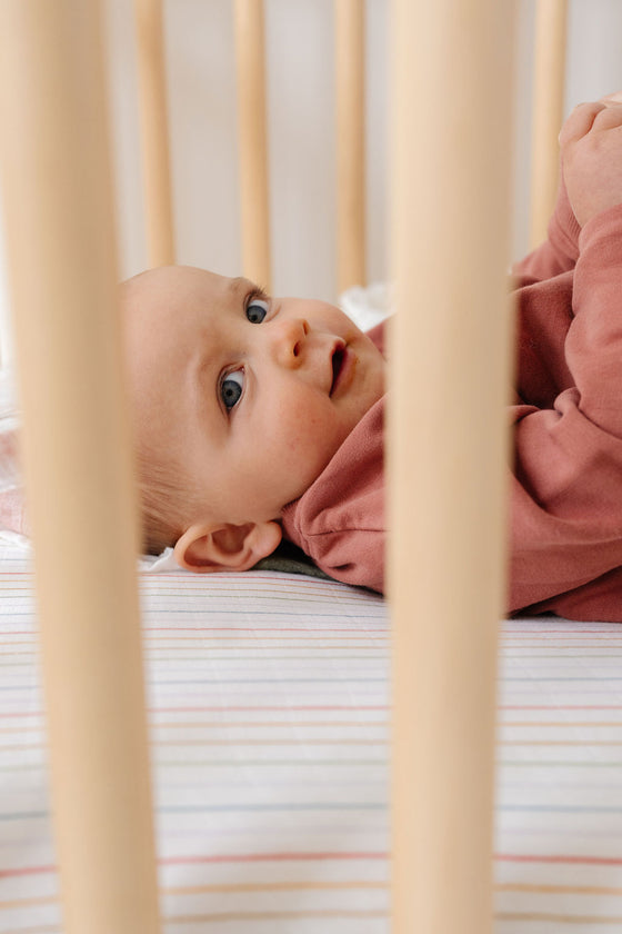 Rainbow Stripe Crib Sheet